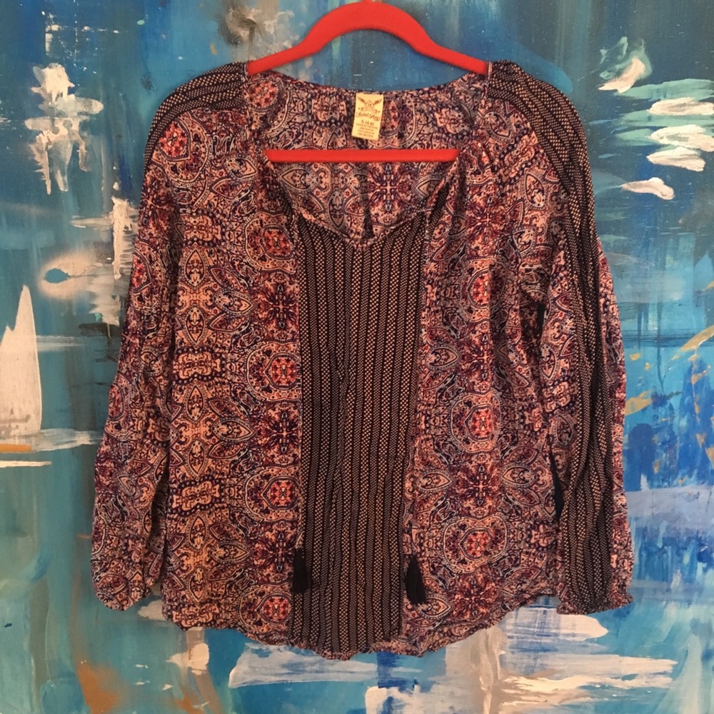 Beautiful purple boho peasant top